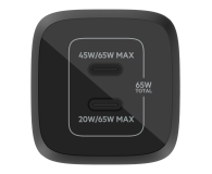 BELKIN Ładowarka podwójna ścienna 65W USB-C GAN z PPS czarna WCH013vfBK - 1121655 - zdjęcie 2